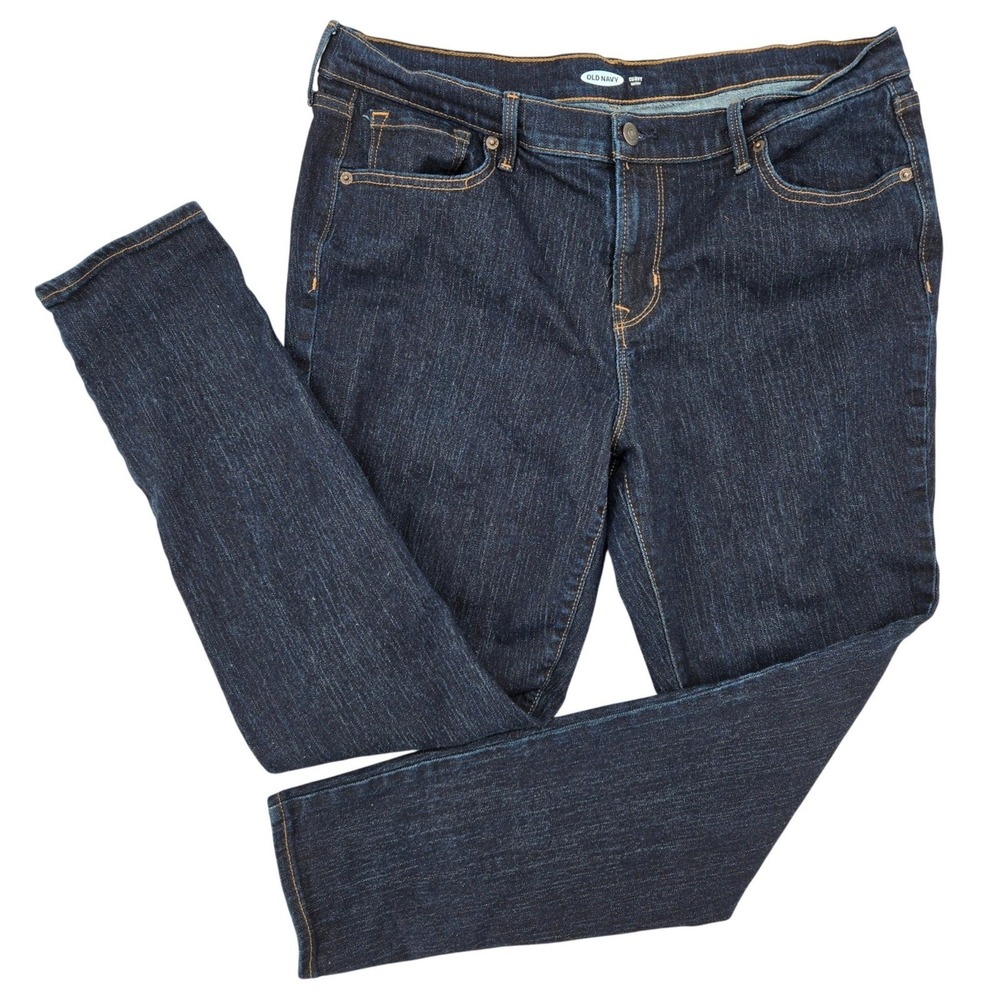 Oldā Navy 14 Curvy Skinny Jeans Womens Dark Wash Indigo Denim Pants